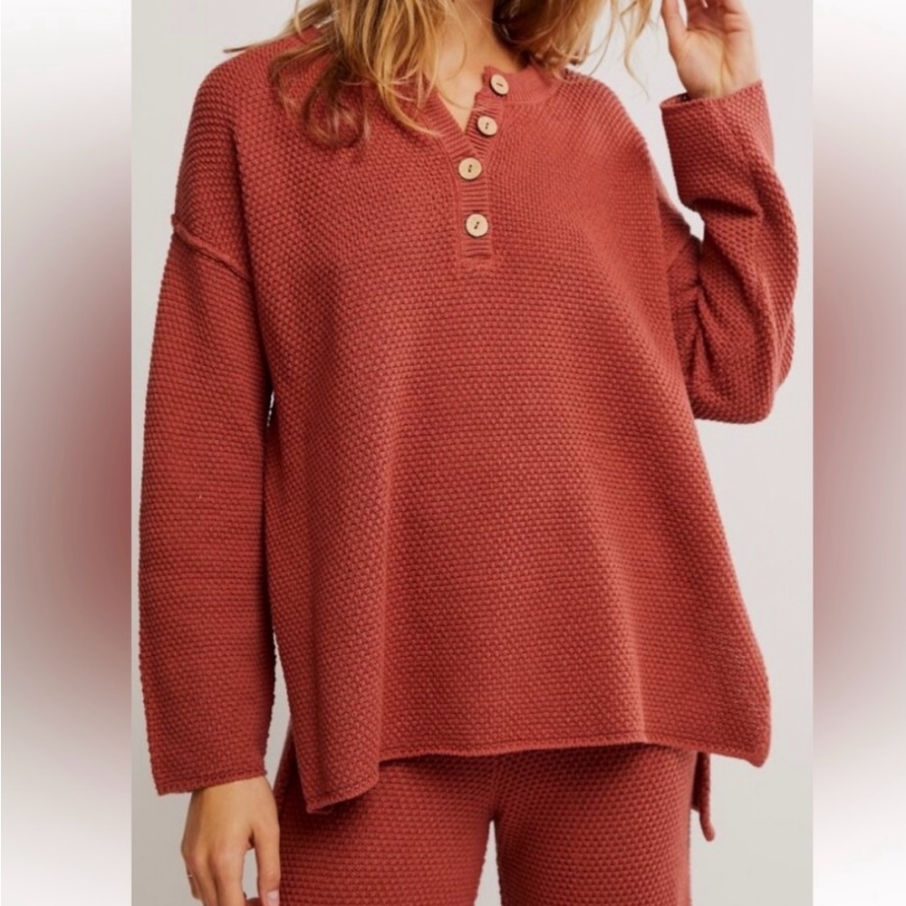 Free People Beach Hailee Sweater Henley and Wide Leg Knit Set Size XS - Picture 14 of 15